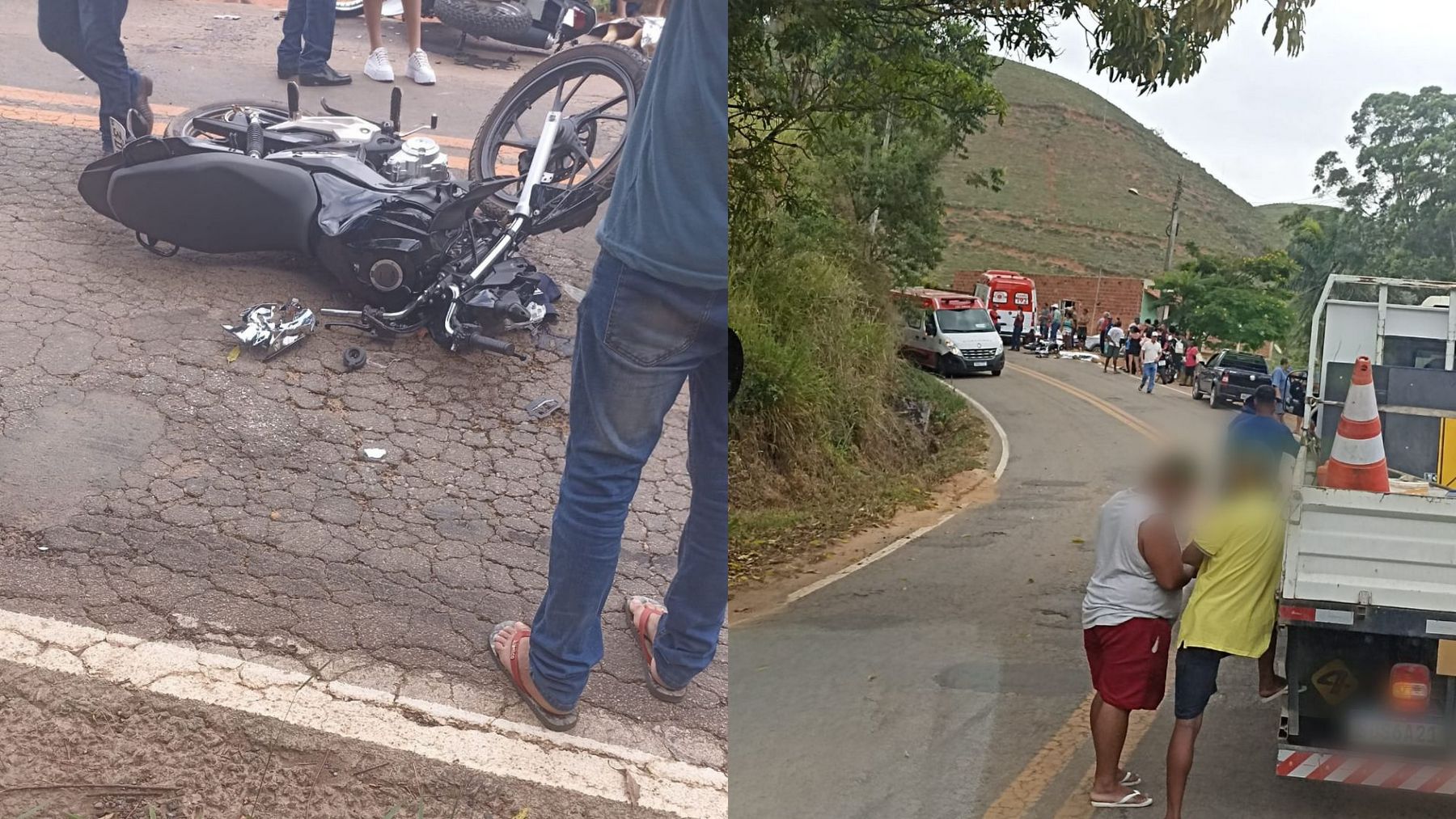 Motociclista morre e dois ficam feridos após acidente