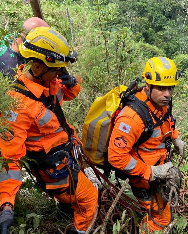 Bombeiros de Manhuaçu realiza salvamento de cão em local de risco